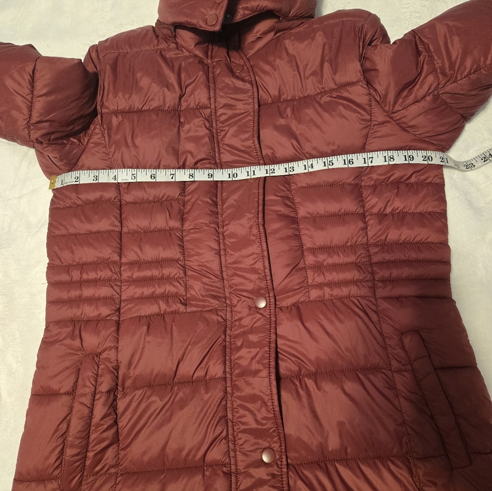 NWT Haute Edition Women's Long Padded Puffer Jacket with Faux Fur Lined Hood - Picture 7 of 16